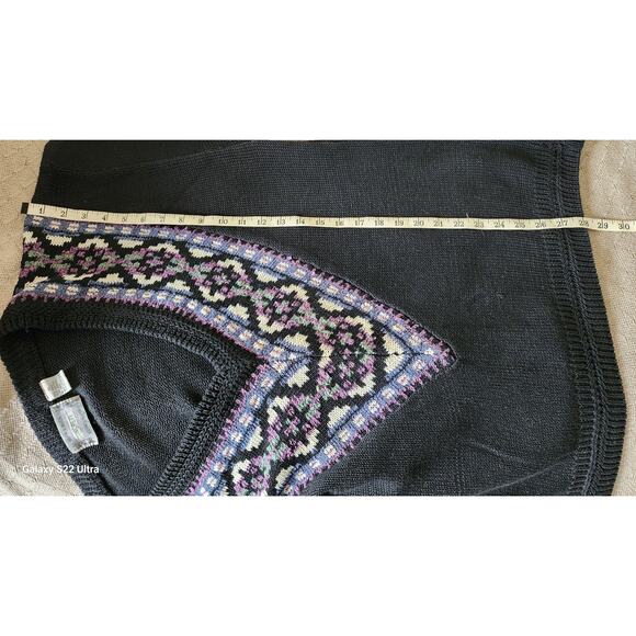 VTG 90s Geometric Fair Isle Style  Colorful V Neck Sweater Mens XL Retro Knit - Picture 6 of 8